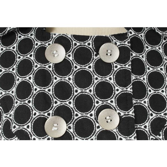 KENNETH COLE Black Linen Embroidered Circle Blazer - Picture 4 of 4